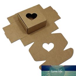 50Pcs Brown Kraft Paper Gift Package Bags Hollow Out Cardboard Carton for Wedding Birthday Party Candy Cookies