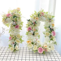 DIY 3D Floral Rose Letters Number for Baby Shower Birthday Decoration Creative Artificial Flower Wall Party Event Wedding Decor 201222