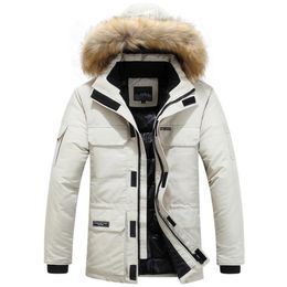 Winter Jackets Men Fur Warm Thick Cotton Multi-pocket Hooded Parkas Mens Casual Fashion Warm Coats Plus Size 5XL 6XL Overcoat 201201