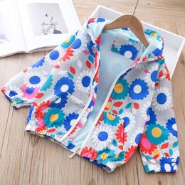 Baby jacket Zipper Hoodie Spring Autumn For Girls Windbreaker clothing children outerwear Cardigan Girl thin Clothes Floral Coat LJ200828