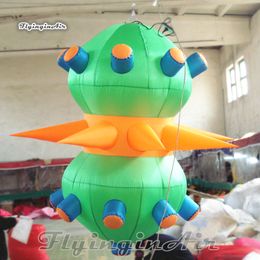 Customised Hanging LED Balloon Lighting Inflatable Lantern 2m Personalised UFO Balloon Alien Spacecraft Model For Concert Party Decoration