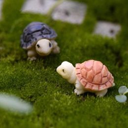 Cute Mini Turtles Landscape Ornaments Resin Garden Decorations Fairy Garden Miniatures Garden Bonsai Dollhouse Decorations Resin Craft LX422