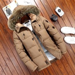 Down Jackets Mens Winter Jacket Men Fashion Thick Warm Parkas Fur 90% White Duck Down Coats Casual Male Waterproof Down Jackets 201225