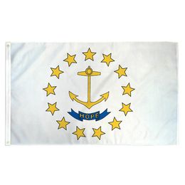 Rhode Island State Flags 3'X5'ft Banners 150x90cm 100D Polyester Free Shipping Vivid Colour With Two Brass Grommets