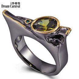 -Dreamcarnivalival1989 Преувеличенная личность Cubic-Zirconia-кольцо для женщин свадебное обручальное драгоценность черно-золотых готических колец WA11778 201218