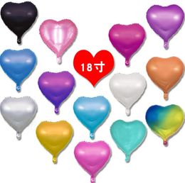 1000pcs 18 inch helium Aluminium foil balloons 18" heart shape balloon For Wedding party decor Christmas Day supplies 15 Colours SN4933