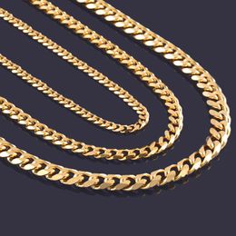 7mm fashion Luxury mens womens Jewellery gold plated chain necklace for men women chains Necklaces gifts 2021