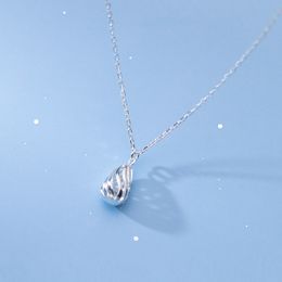 925 Silver Water Drop Pendant Necklace Best Friend Kolye Vintage Boho Bijoux Femme Collier Collane Necklace Women Jewellery Q0531