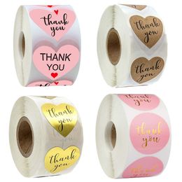 19 Styles 500pcs 1inch Thank You Label Adhesive Stickers Gift Box Decoration Cake Baking Bag Package Envelope Decor