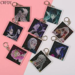 9pcs/set Demon Slayer Kimetsu no Yaiba Keychain The Blade of The Ghost Characters Acrylic Pendant Key Chain Gift Anime Jewelry