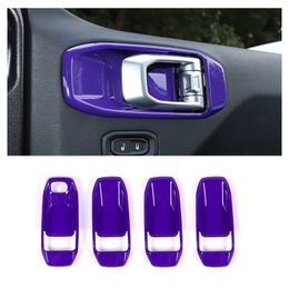 4Door Inner Door Bowl Decorative Purple For Jeep Wrangler JL JT UP Auto Interior Accessories