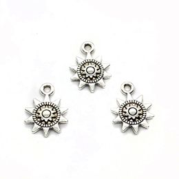 200Pcs alloy Sun Antique silver Charms Pendant For necklace Jewellery Making findings 13x17mm