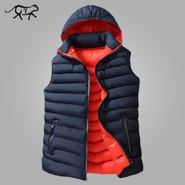 Gilet invernale da uomo senza maniche da uomo Gilet da uomo caldo e spesso con cappuccio Gilet da lavoro imbottito in cotone maschile West Homme Gilet 201119