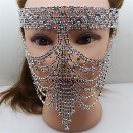 Free Shipping Fancy Rhinestone Mask for Party Masquerade Party Masks Crystal Christmas Party Mask Supply. Y200103