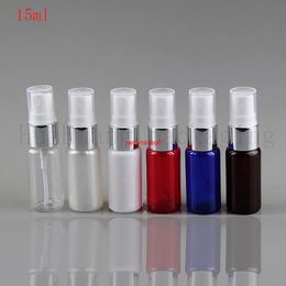 100pc 15ml empty round plastic bottle with gold collar spray pump container,plastic bottles ,Fine mist makeup spraygood package