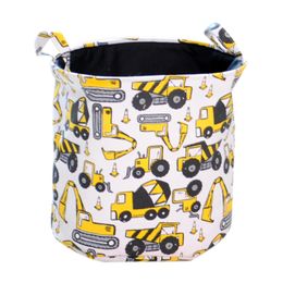 Cartoon Cars Printed Storage Basket For Toys Fabric Clothes Organizer Folding Large Laundry Basket For Dirty Clothes 40x33x40c C0125