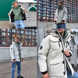 Thicken Men's Down Jacket With Big Real Fur Collar Warm Parka -30 degrees Men Casual Waterproof Down Winter Coat Size 3XL 201130