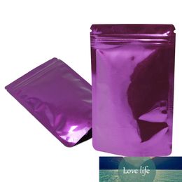 100Pcs Stand Up Heat Seal Purple Aluminium Foil Zipper Packaging Bag Candy Food Mylar Foil Snack Zip Lock Packing Bag