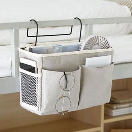 Cotton Linen Storage Basket Sundries Bag With Handle Door Hanging Rack Organization Bags