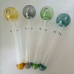 Glass Oil Burner Pipe Clear Colourful Lollipop Pyrex 4.8 inch Hookah Smoking Handle Pipes Bong Nail Burning Dab Rig
