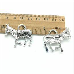 Lot 50pcs Donkey Antique Silver Charms Pendants Retro Jewelry Making DIY Alloy Tibetan silver Pendant For Bracelet Earrings 33*30mm