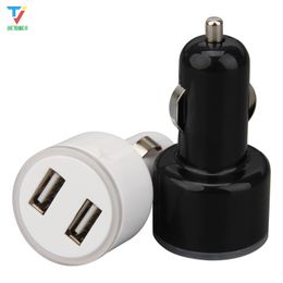 fast 2.1a Nipple style 2 Dual USB Car Charger Adapter LED light 2USB black white Fast Charging For iPhone Samsung