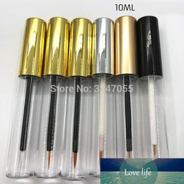 10ML 20/50/100pcs Plastic Cosmetic Clear Eyeliner Tube with Gold/Silver Lid, Empty Makeup Eyelashes Glue Refillable Bottle