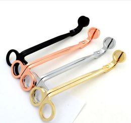 4 Colours Stainless Steel Candle Wick Trimmer Oil Lamp Trim Scissor Cutter Snuffer Tool Hook Clipper2021