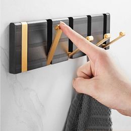 No punching invisible hook wall hanging porch door folding clothes hanger light luxury row 220311