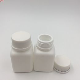 100pcs 30cc 30ml HDPE Square white plastic pill bottle 1oz medicine container for capsules,vitamin, tabletsgood qualtity