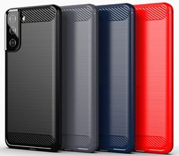 Carbon Fibre Brushed Soft TPU Shockproof Cover Case for Samsung S21 PLUS S30 A12 A32 A02S A52 MOTO G9 power E7 2020