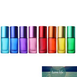 100pcs 5cc Essential Oil Perfume Frosted Glass Roller Bottles Mini Container Portable Travel Refillable Roll On Vial