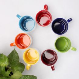 Blank Ceramic Water Cup Mug 11oz White Sublimation Coffee Mugs DIY Heat Transfer Water Tumbler With Handle