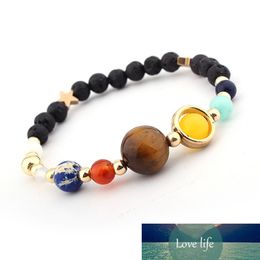 Universe Galaxy The Eight Planets Solar System Guardian Star Natural Stone Beads Bracelet Bangle for Women Men Jewellery Wholesale