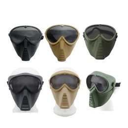 Outdoor Equipment Tactical Airsoft Mask Shooting Face Protection Gear Metal Steel Wire Mesh Full Face Bee Style NO03-203