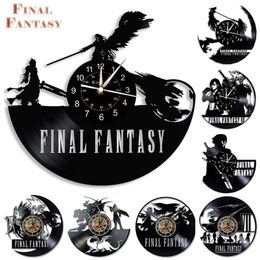 Final Fantasy Vinyl Record LED 7 Colour Luminous Wall Clock | Creative Gifts for Kids and Friends. 201212