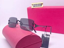luxury- 2020 fashion sports black buffalo horn glasses men Square lenses Metal frame eyeglasses women rimless sunglasses with boxes Lunettes