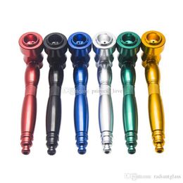glass parts UK - Metal smoking pipe Portable hookah glass Filter streamline 4 parts Aluminum alloy Tobacco Smoke Pipes Accessories