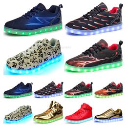 Casual luminous shoes mens womens big size 36-46 eur fashion Breathable comfortable black white green red pink bule orange two 734HDJ