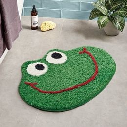Little Frog Nordic Bathroom Non-slip Anti-fall Foot Mat Household Toilet Door Carpet Small Fluffy Rug 220301