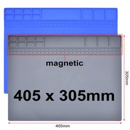 405x305mm Magnetic Heat Insulation Silicone Solder Pad Desk Mat Maintenance Platform for BGA Soldering Pad Repair Mat