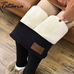 Thermal Leggings High Waisted for Flannel Streetwear Trousers Winter Casual Pants Women 5XL 201027