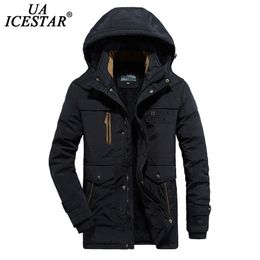 UAICESTAR Jaqueta de Inverno Homens Fleece Hooded Engrossado Quente Parkas Moda Casaco Casual Tamanho Grande L-6XL Windbreaker Men's Jackets 210203