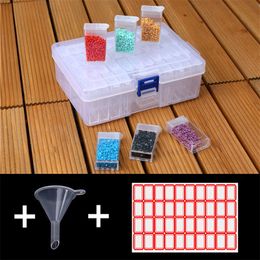 42 Cells Plastic Storage Box Sets with Stickers and Funnel Sets for Diamond Painting Sale Accessories Tools 42 Bottles Box Sets 201202