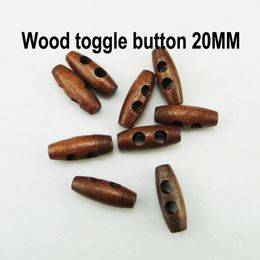 500PCS 20MM brown wooden horn toggle clothes sewing button clothing accessory coat buttons WHB-085
