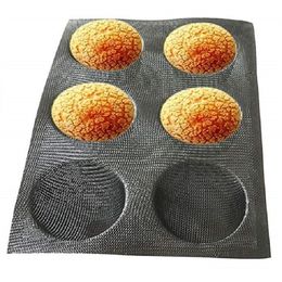 Silicone Bun Bread Form Round Shape Bread Tray Perforated Bakery Molds for Baking Bread,Hamburger,bun,Puff,Tartlet and More Y200612