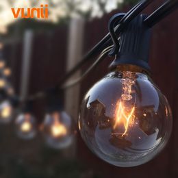 Patio Lights G40 Globe Party Christmas String Light,Warm White 25Clear Vintage Bulbs 25ft,Decorative Outdoor Backyard Garland Y200903