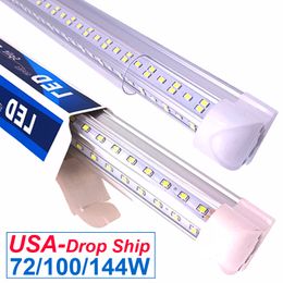 8FT LED Shop Light Fixture, 100W 10000LM Tube ,144W 14400LM 6500K Daylight, Linkable 8 Foot Strip Bar Lighting for Garage, Warehouse, Workshop, Plug and Play