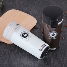 Hot Fashion 380ml Stainless Steel Coffee Mugs Insulated Water Bottle Tumbler Thermos Cup Vacuum Flask Premium Travel Coffee Mug 201029