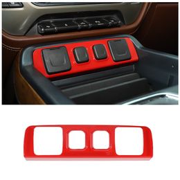 Red Central Power & USB Socket Panel Dcoration Trim For Chevrolet Silverado GMC Sierra 2014-2017 Interior Accessories